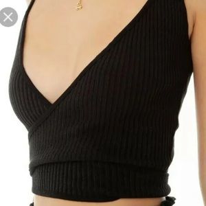 Are You Am I black wrap tank